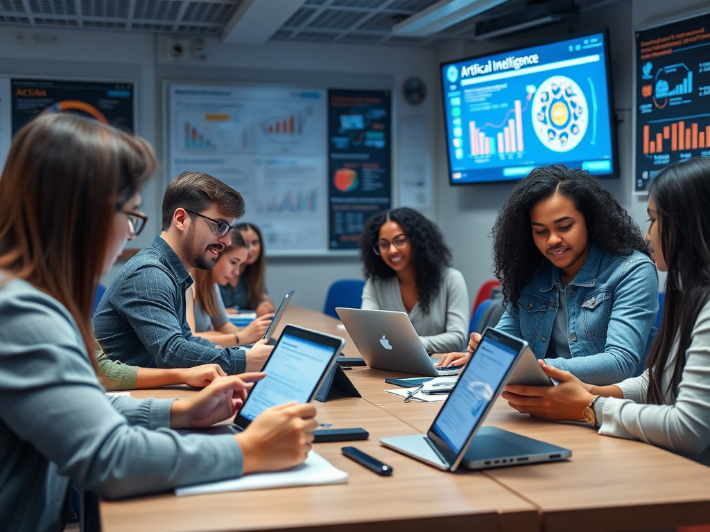 Grupo de alumnos trabajando