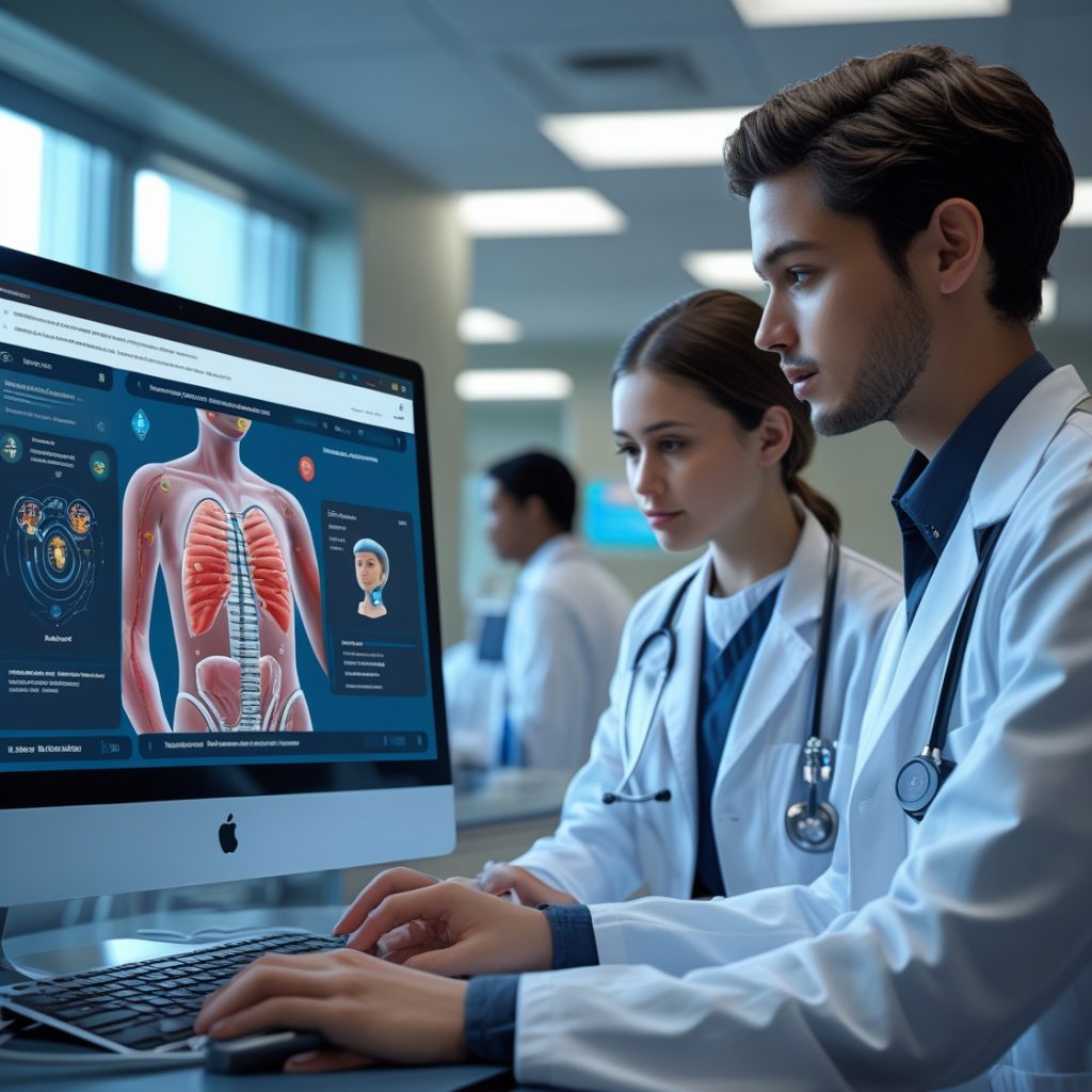Médicos interactuando con IA