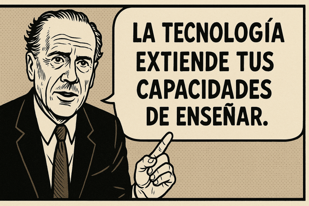 Marshall McLuhan explicando el uso de la tecnología.