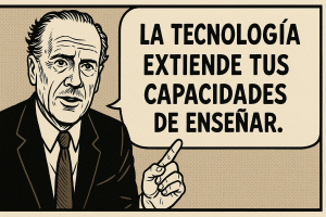 Marshall McLuhan explicando el uso de la tecnología.