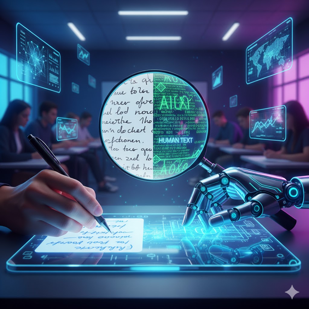 Humano e IA escribiendo.